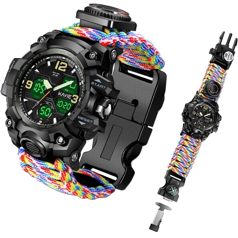 - 23-in-1 Survival Military Digital Watch, Mens Tactical Multi-Functiona…*…*NEW*